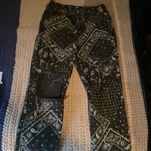 Custom Riped Hollister Bandana Jeans